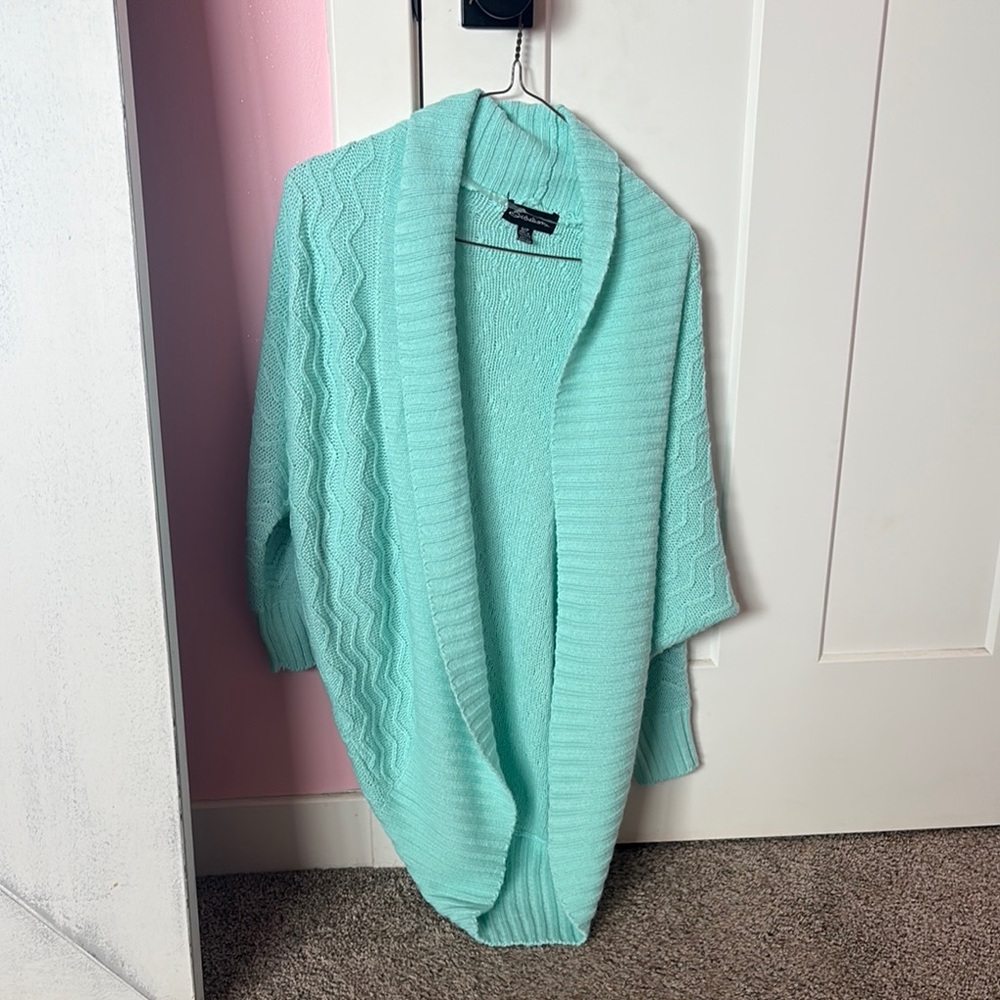 Elegant Aqua Cardigan Sweater